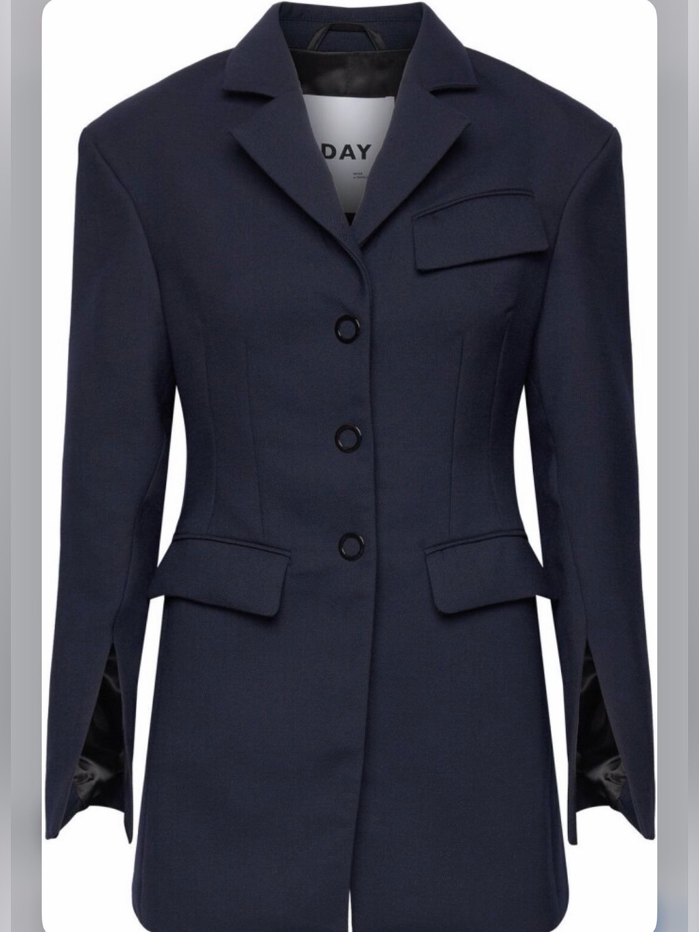 DAY Navy Structured Women's Blazer wool blend smart casual Jacket NWT